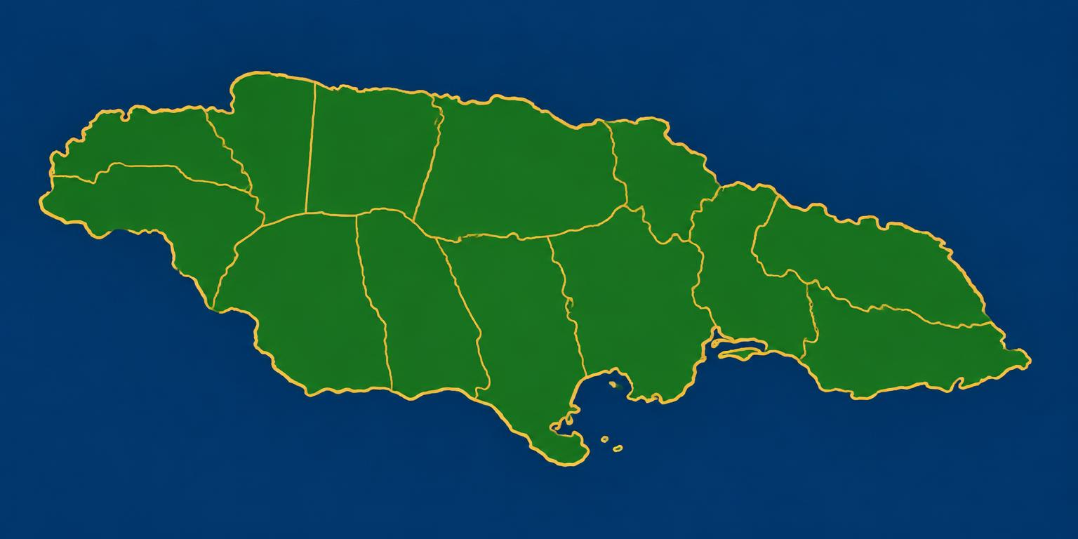 Stylised map of Jamaica